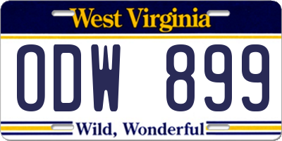 WV license plate ODW899