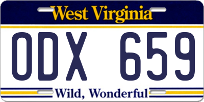 WV license plate ODX659