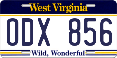 WV license plate ODX856