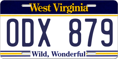 WV license plate ODX879