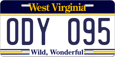 WV license plate ODY095