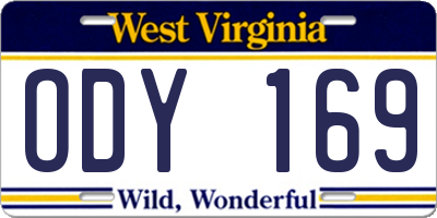 WV license plate ODY169