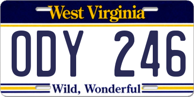 WV license plate ODY246