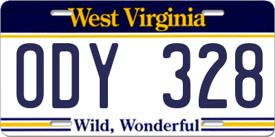 WV license plate ODY328