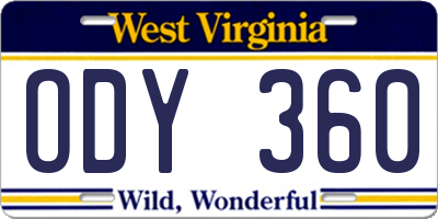 WV license plate ODY360