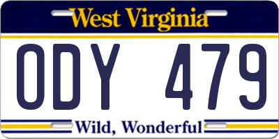 WV license plate ODY479