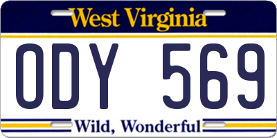WV license plate ODY569