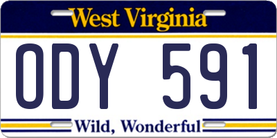 WV license plate ODY591