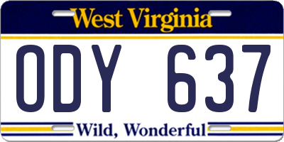 WV license plate ODY637