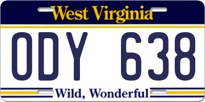WV license plate ODY638