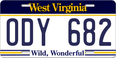 WV license plate ODY682
