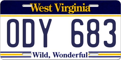 WV license plate ODY683