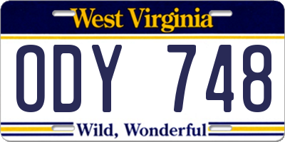 WV license plate ODY748