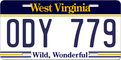 WV license plate ODY779