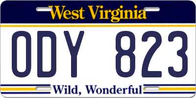 WV license plate ODY823