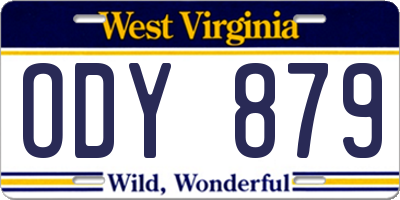 WV license plate ODY879