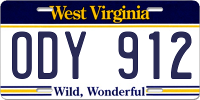 WV license plate ODY912