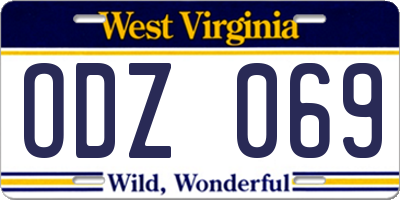 WV license plate ODZ069