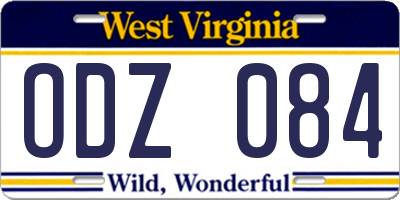 WV license plate ODZ084