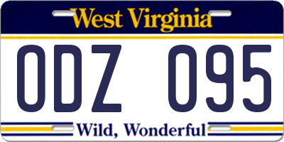 WV license plate ODZ095