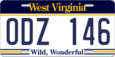 WV license plate ODZ146