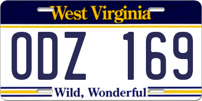 WV license plate ODZ169