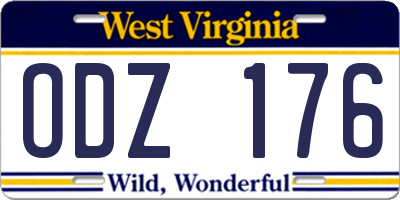 WV license plate ODZ176