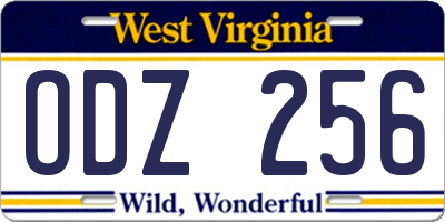 WV license plate ODZ256