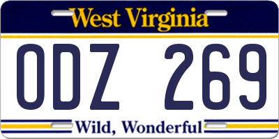 WV license plate ODZ269