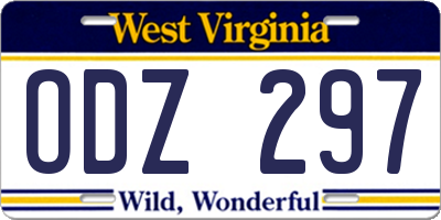 WV license plate ODZ297