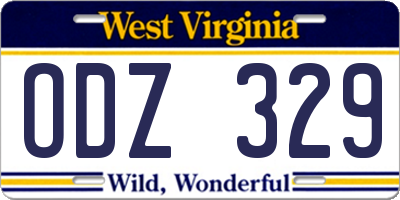 WV license plate ODZ329
