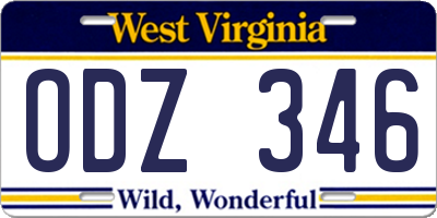 WV license plate ODZ346