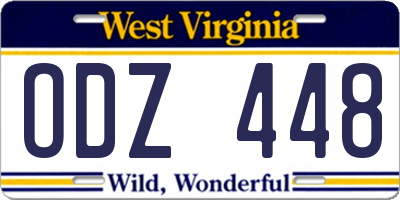 WV license plate ODZ448