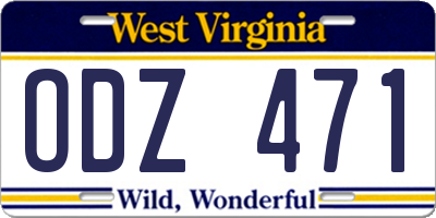 WV license plate ODZ471