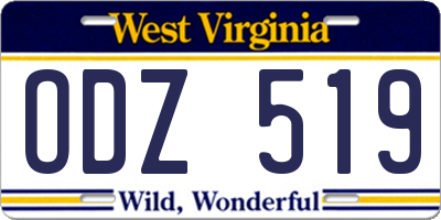 WV license plate ODZ519