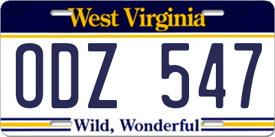 WV license plate ODZ547