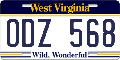 WV license plate ODZ568