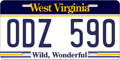 WV license plate ODZ590
