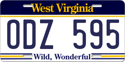 WV license plate ODZ595