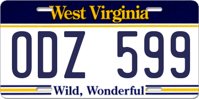 WV license plate ODZ599