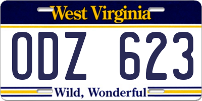 WV license plate ODZ623