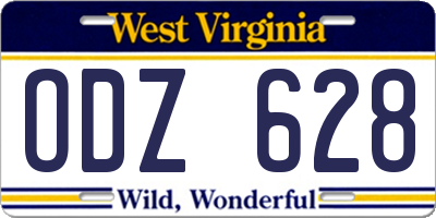 WV license plate ODZ628