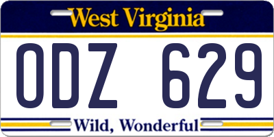 WV license plate ODZ629