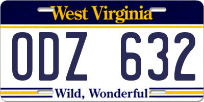 WV license plate ODZ632