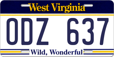 WV license plate ODZ637