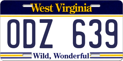 WV license plate ODZ639