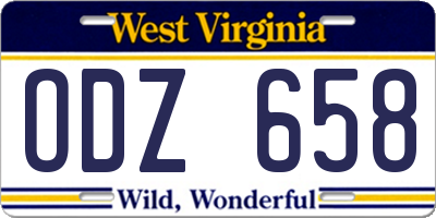 WV license plate ODZ658