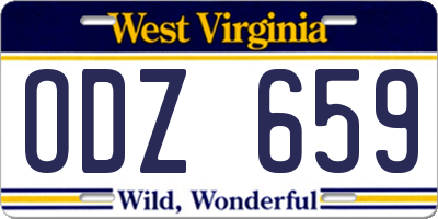 WV license plate ODZ659