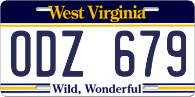 WV license plate ODZ679