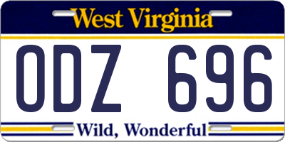 WV license plate ODZ696